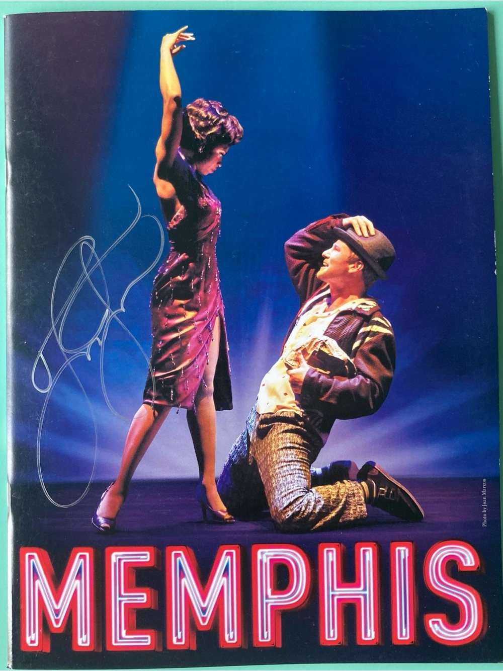 Montego Glover (Only) Signed Memphis The Musical Souvenir Program - Chad Kimball